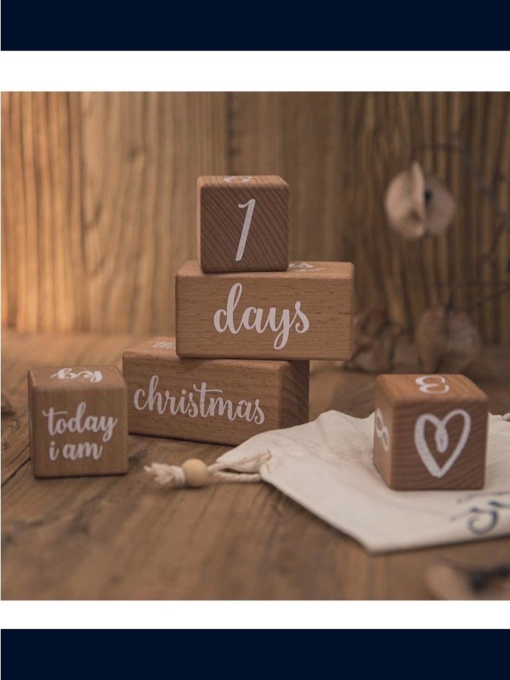 Wooden Milestone  Blocks - Natural Brown